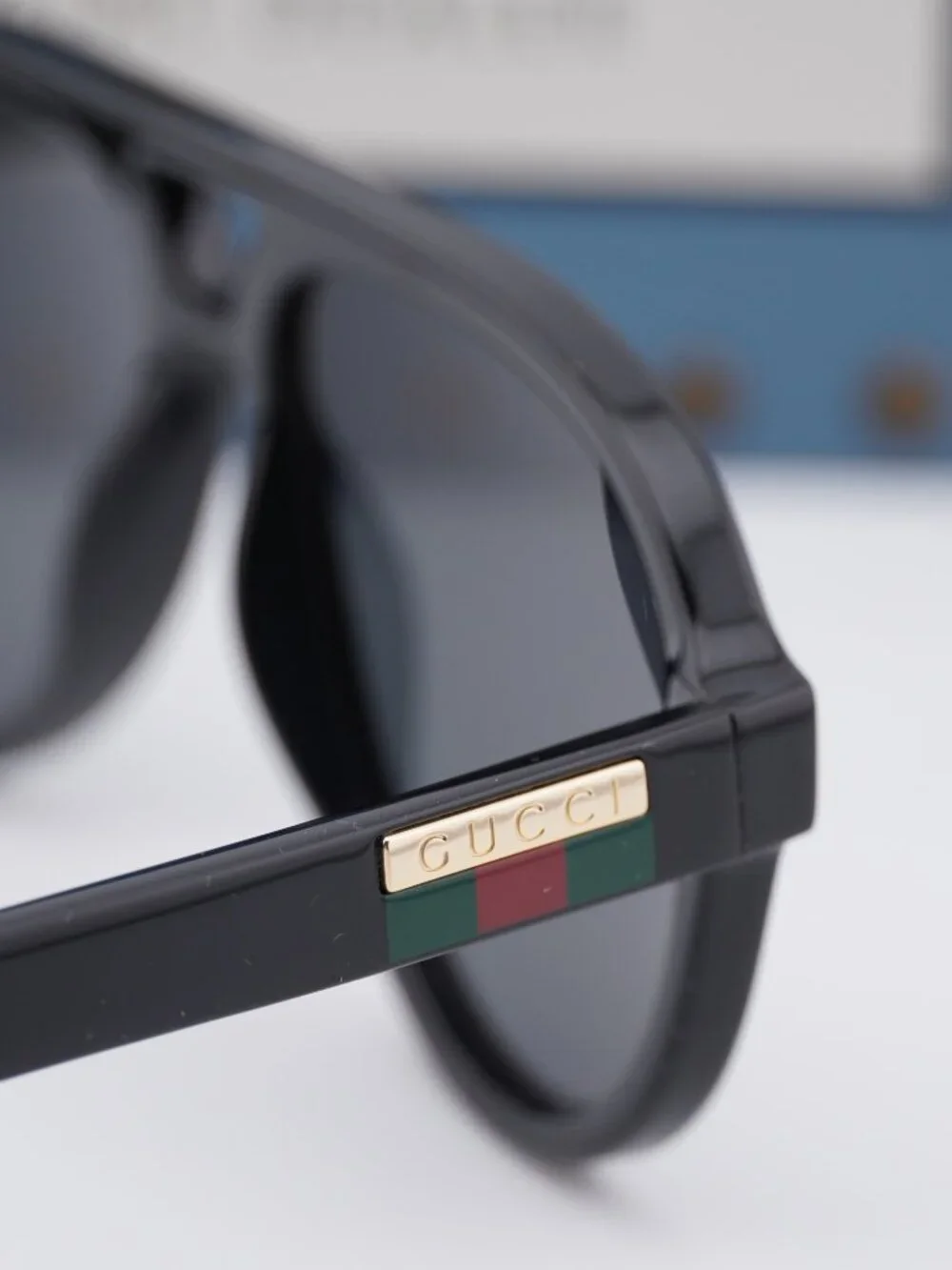 Gucci GG0767S 001 Aviator Men Sunglasses - Black / Grey